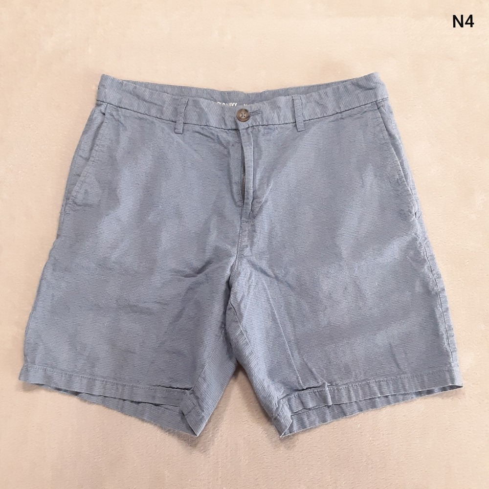 Old Navy Mens 8" Linen Blend Shorts 34 Slim Fit Blue Harvest Chino - Picture 9 of 9